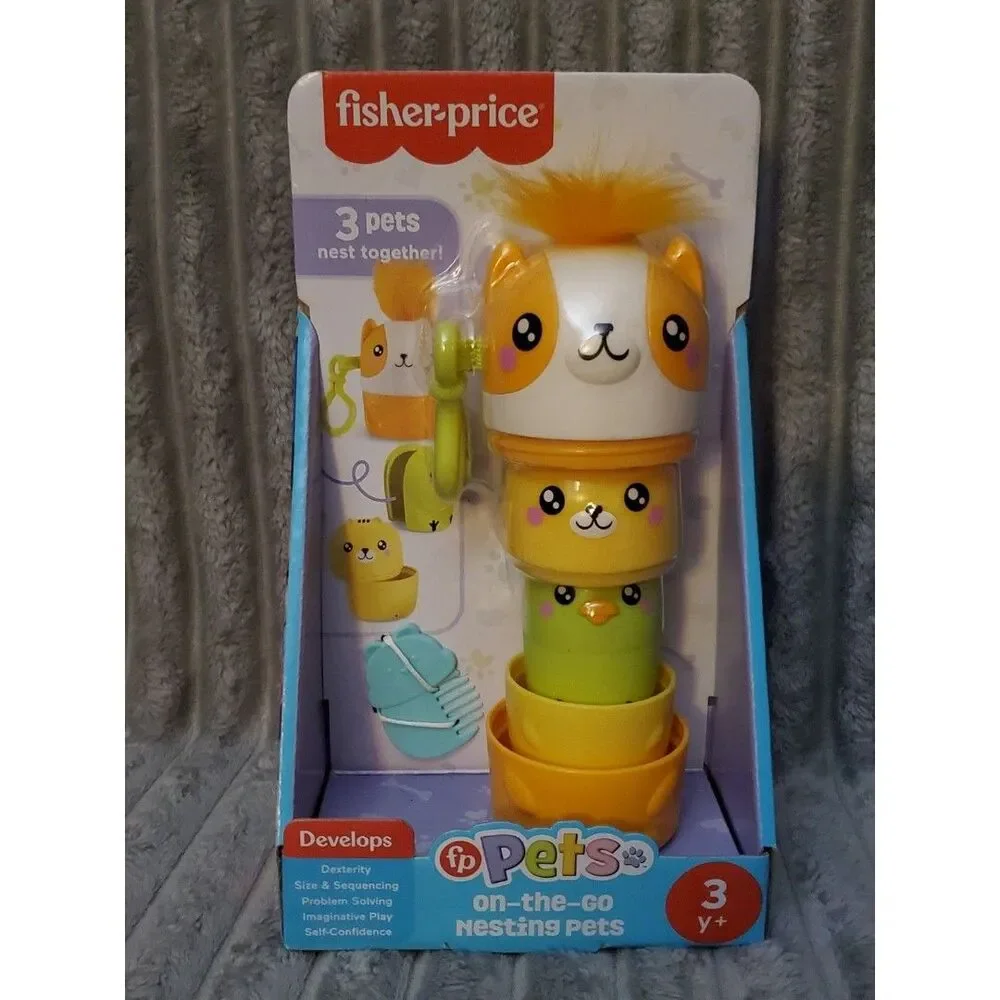 Lot of 3 Fisher-Price,  Pets On-The-Go Nesting Pets, 3 Years +, Boxed & New